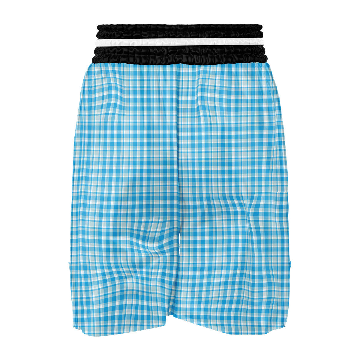 Madras Blue Print Pattern Boxing Shorts-grizzshop