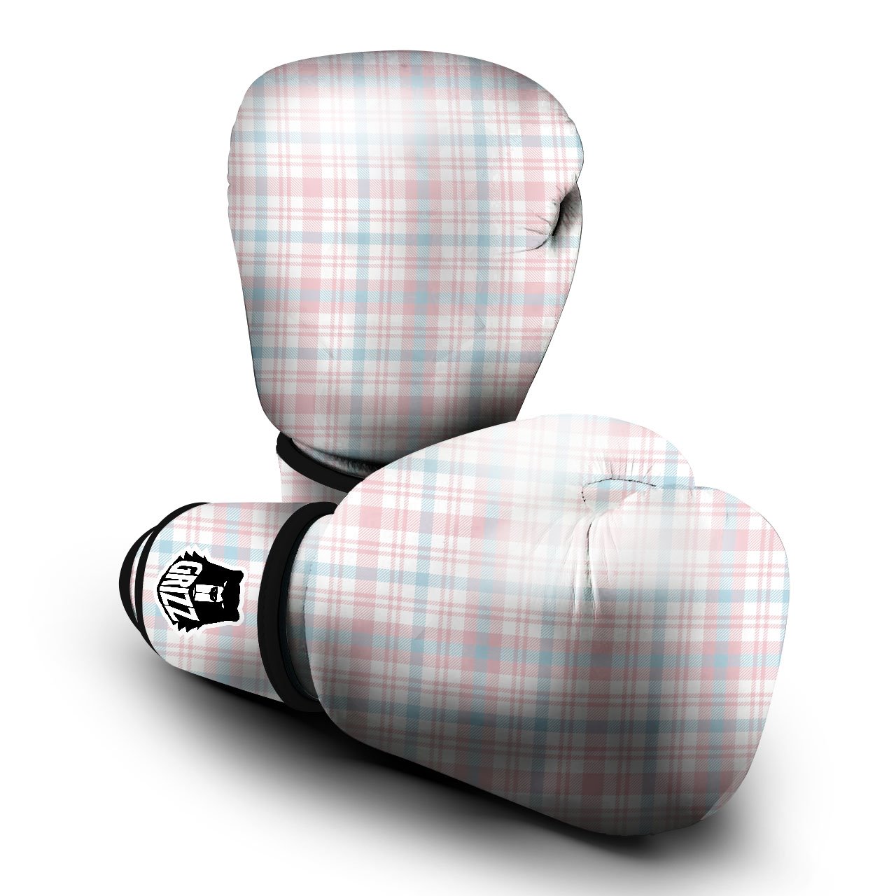Madras Pastel Print Pattern Boxing Gloves-grizzshop