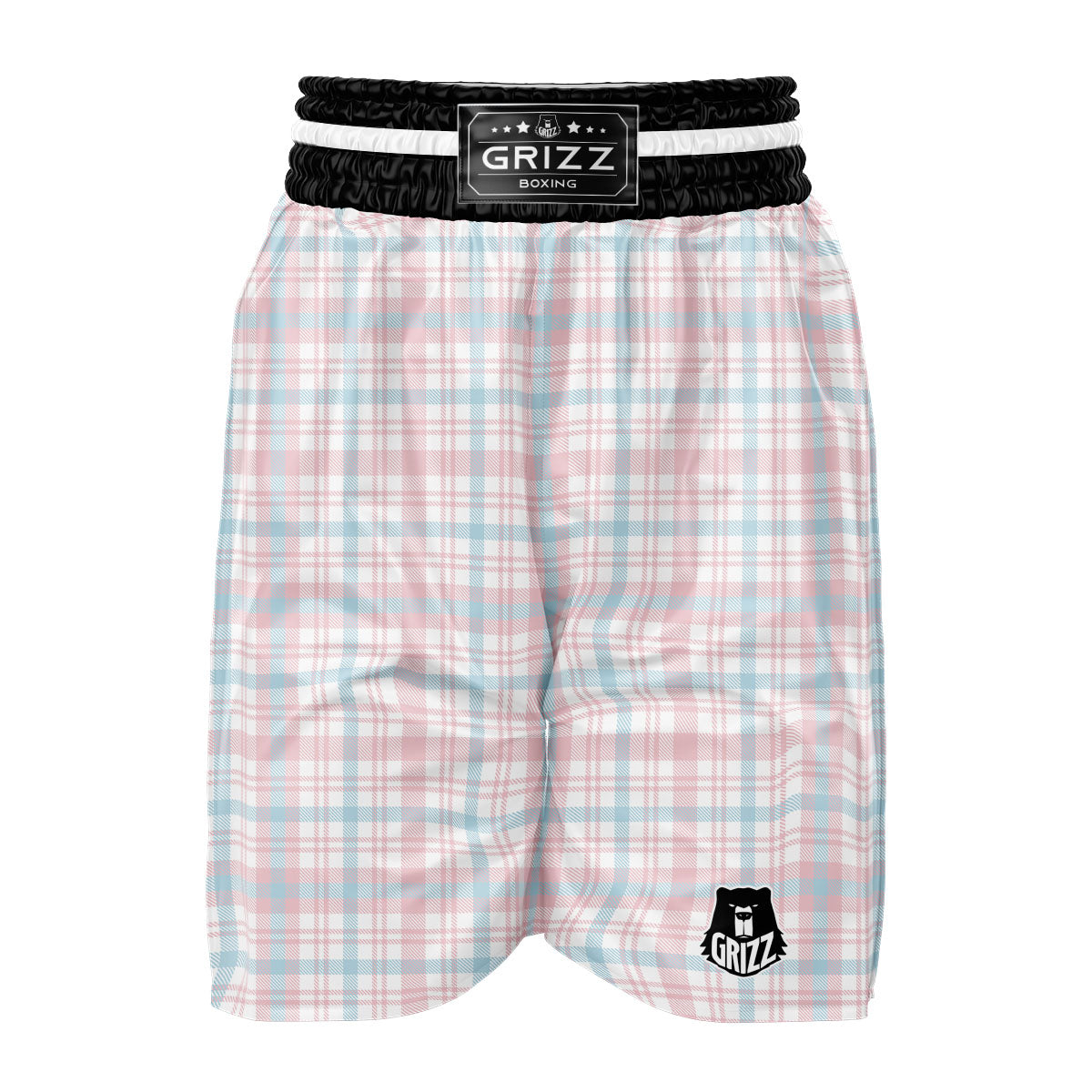 Madras Pastel Print Pattern Boxing Shorts-grizzshop