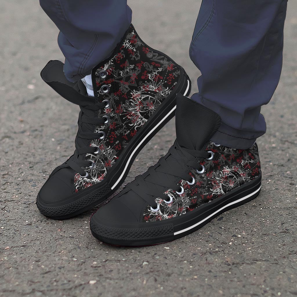 Magic Gothic Witch Men's High Top Shoes-grizzshop