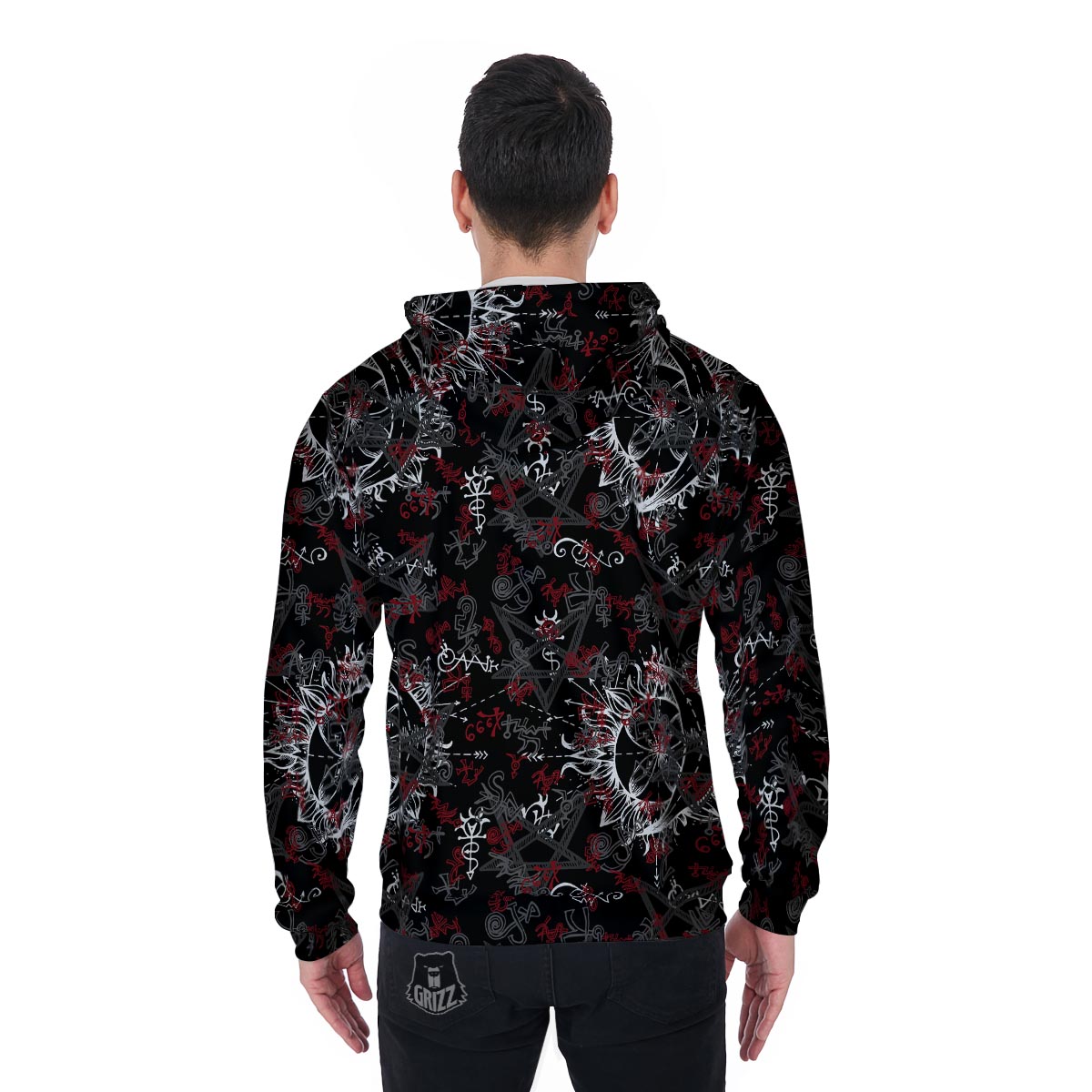 Magic Gothic Witch Men's Zip Up Hoodie-grizzshop