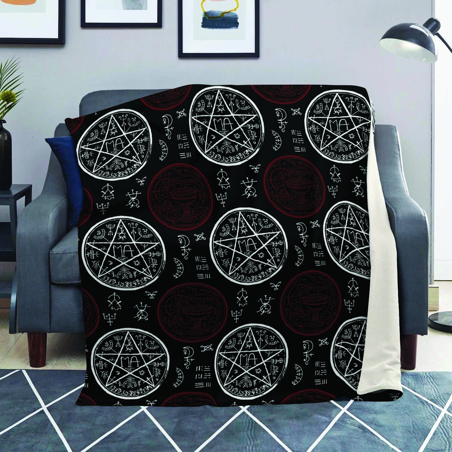Magic Pentagram Gothic Witch Blanket-grizzshop