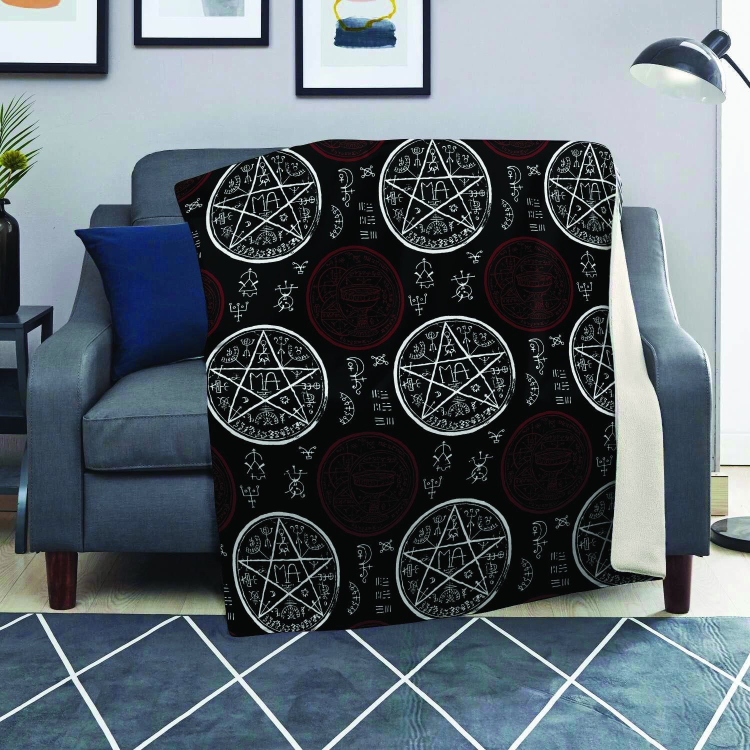 Magic Pentagram Gothic Witch Blanket-grizzshop