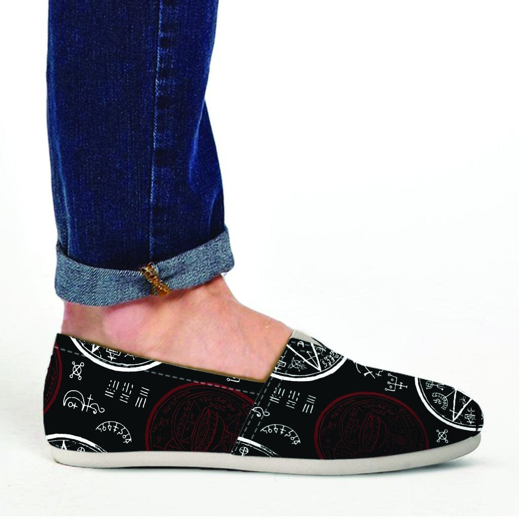 Magic Pentagram Gothic Witch Canvas Shoes-grizzshop