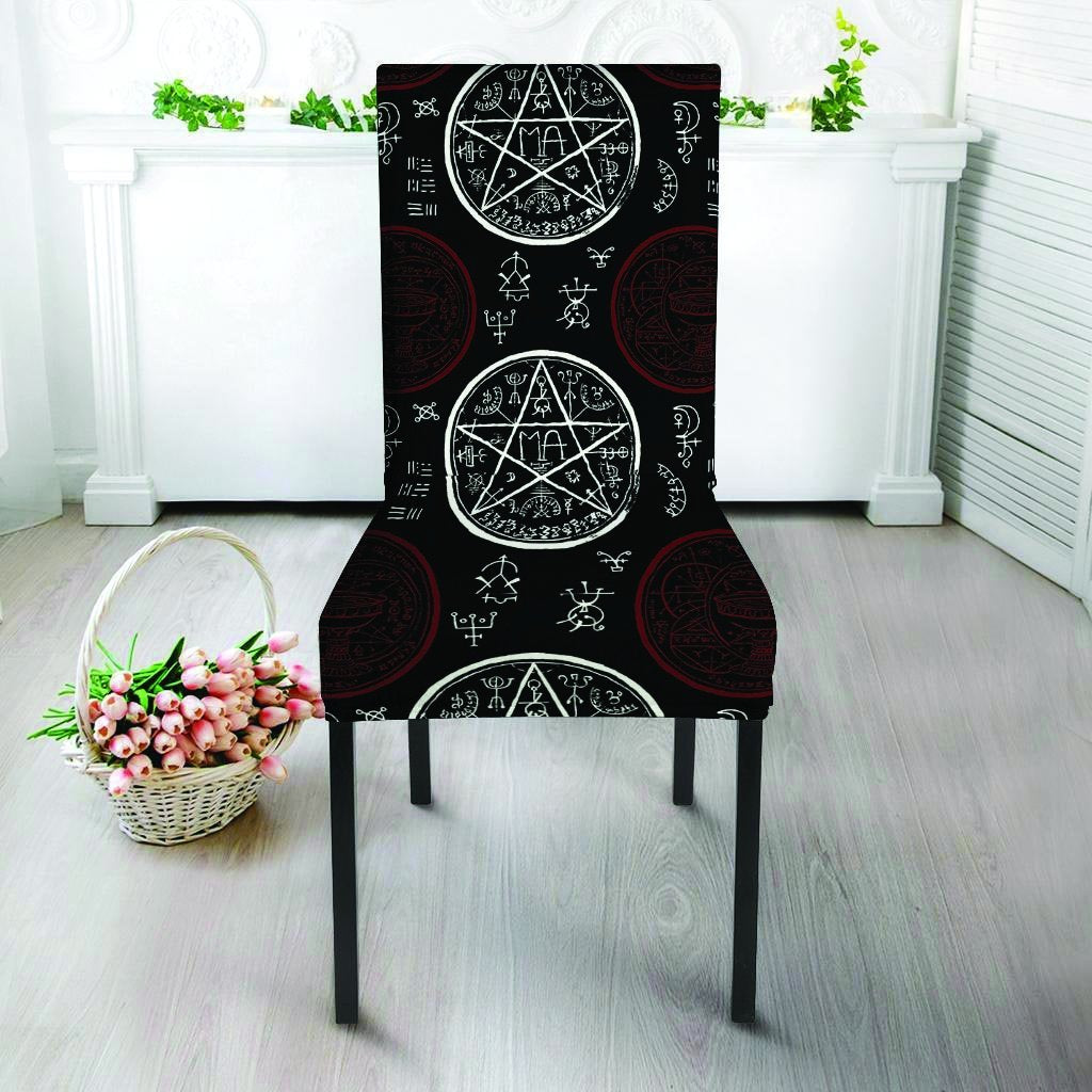 Magic Pentagram Gothic Witch Chair Cover-grizzshop