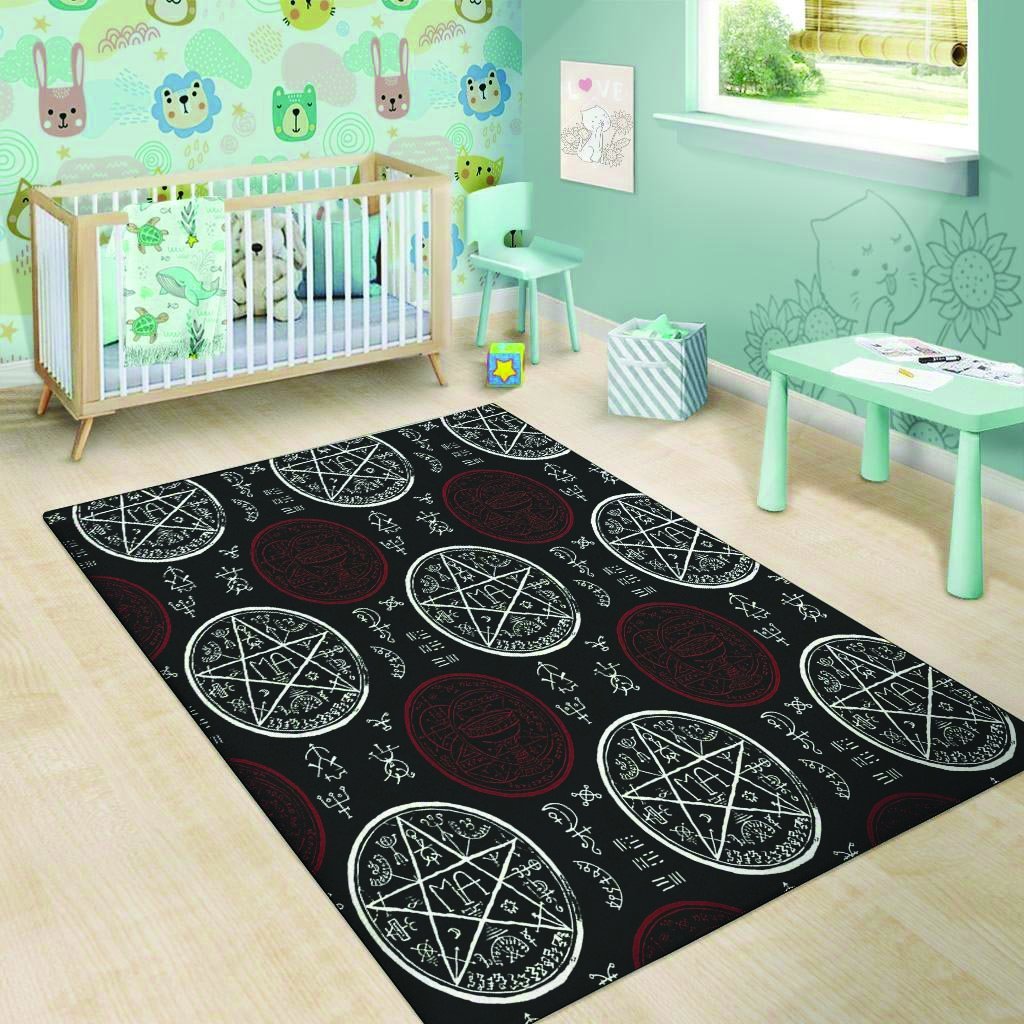 Magic Pentagram Gothic Witch Floor Mat-grizzshop