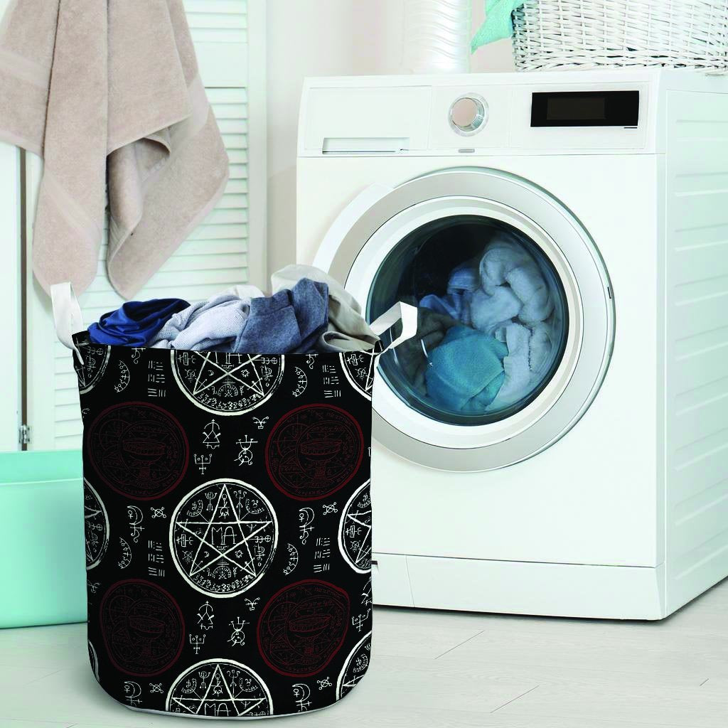 Magic Pentagram Gothic Witch Laundry Basket-grizzshop