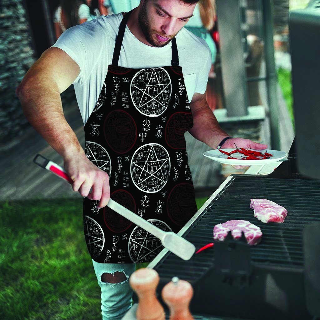 Magic Pentagram Gothic Witch Men's Apron-grizzshop