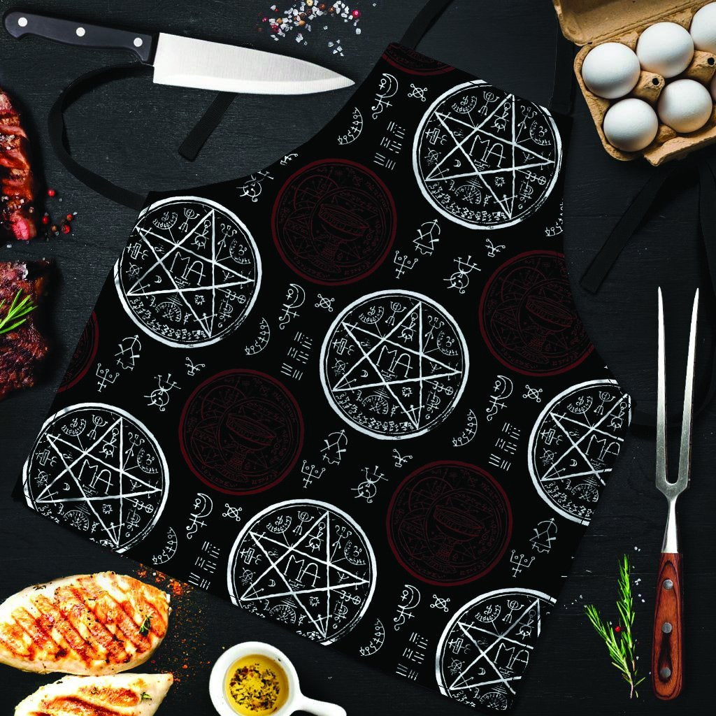 Magic Pentagram Gothic Witch Men's Apron-grizzshop