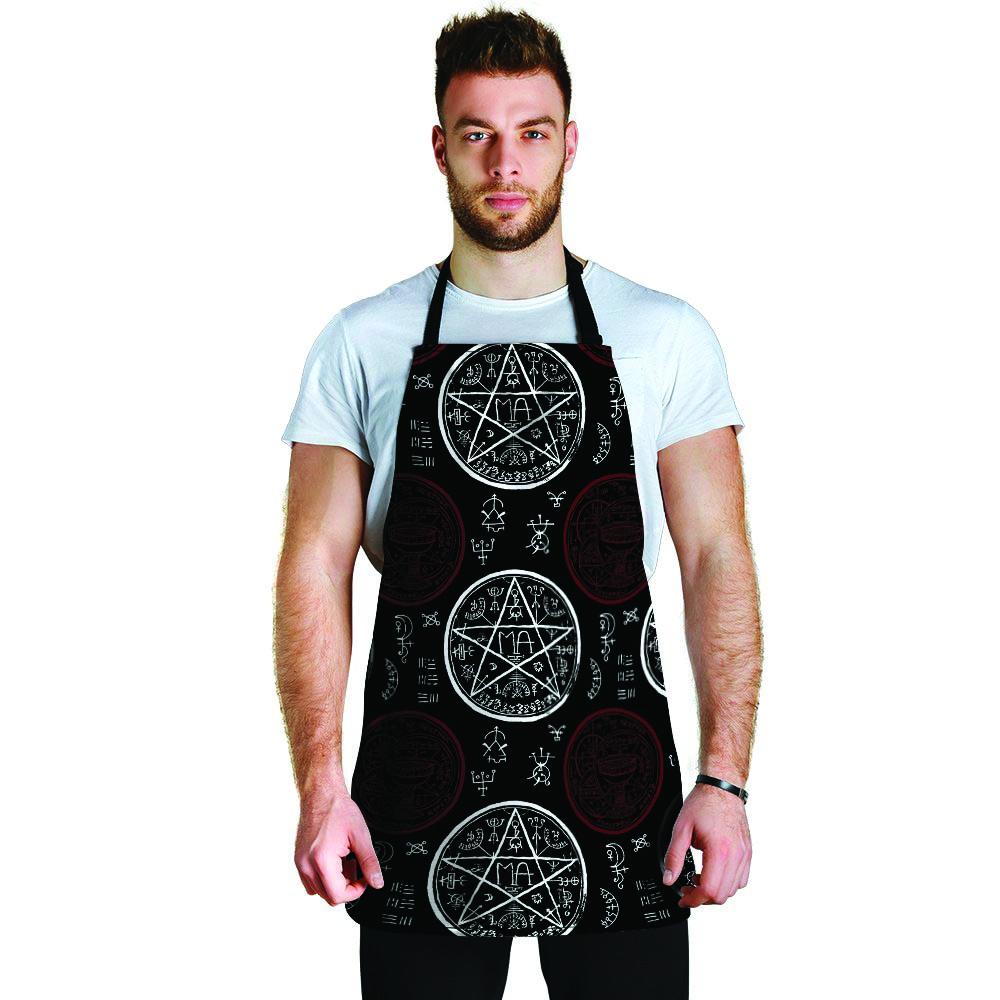 Magic Pentagram Gothic Witch Men's Apron-grizzshop