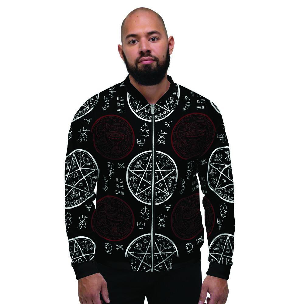 Magic Pentagram Gothic Witch Men's Bomber Jacket-grizzshop