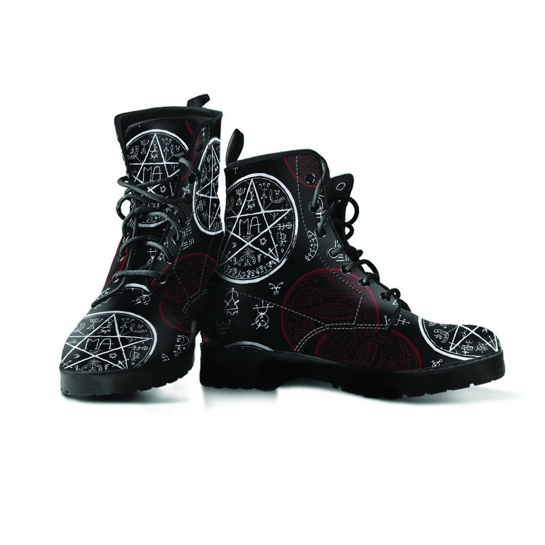 Magic Pentagram Gothic Witch Men's Boots-grizzshop
