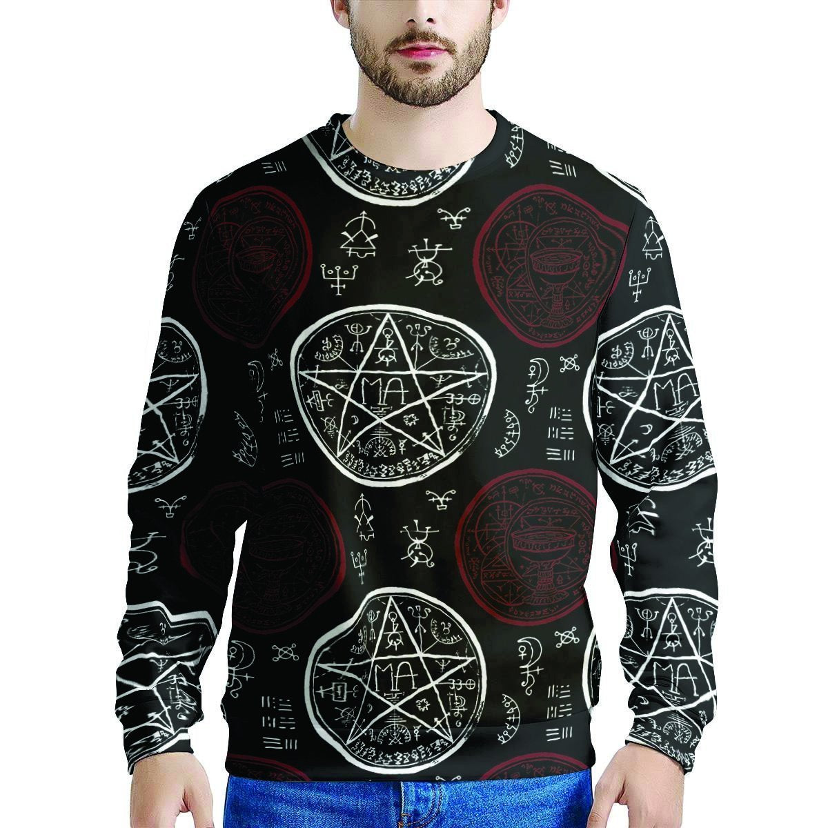 Magic Pentagram Gothic Witch Men's Sweatshirt-grizzshop