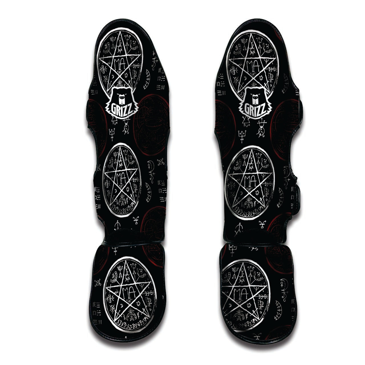 Magic Pentagram Gothic Witch Muay Thai Shin Guard-grizzshop