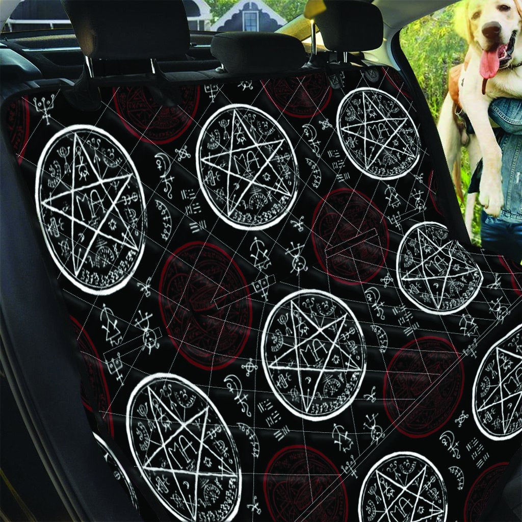 Magic Pentagram Gothic Witch Pet Car Seat Cover-grizzshop