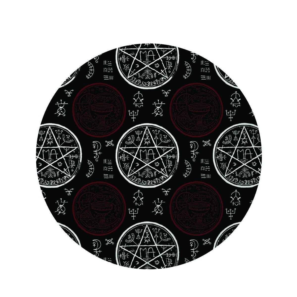 Magic Pentagram Gothic Witch Round Rug-grizzshop