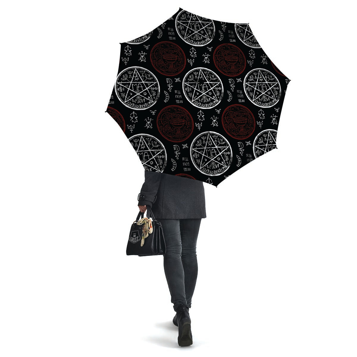 Magic Pentagram Gothic Witch Umbrella-grizzshop
