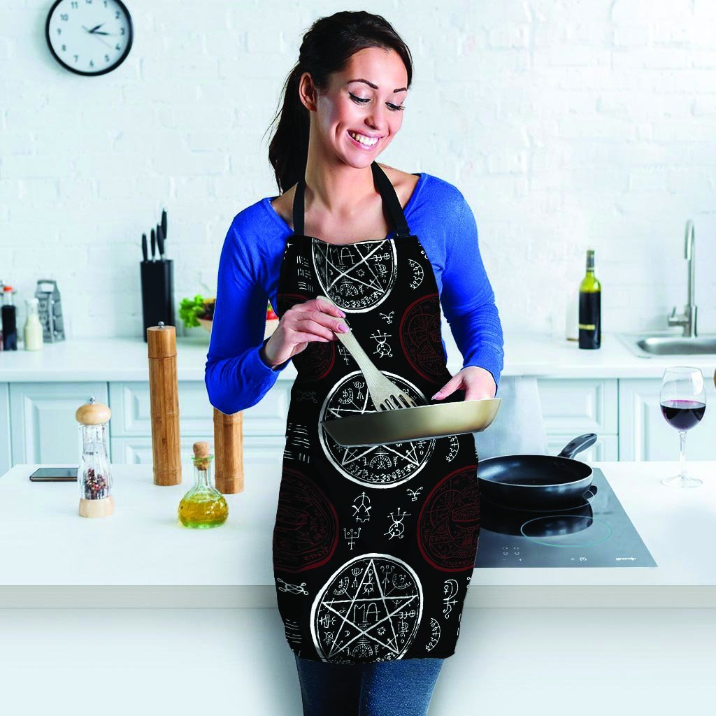Magic Pentagram Gothic Witch Women's Apron-grizzshop