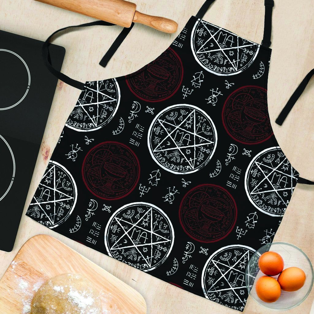 Magic Pentagram Gothic Witch Women's Apron-grizzshop