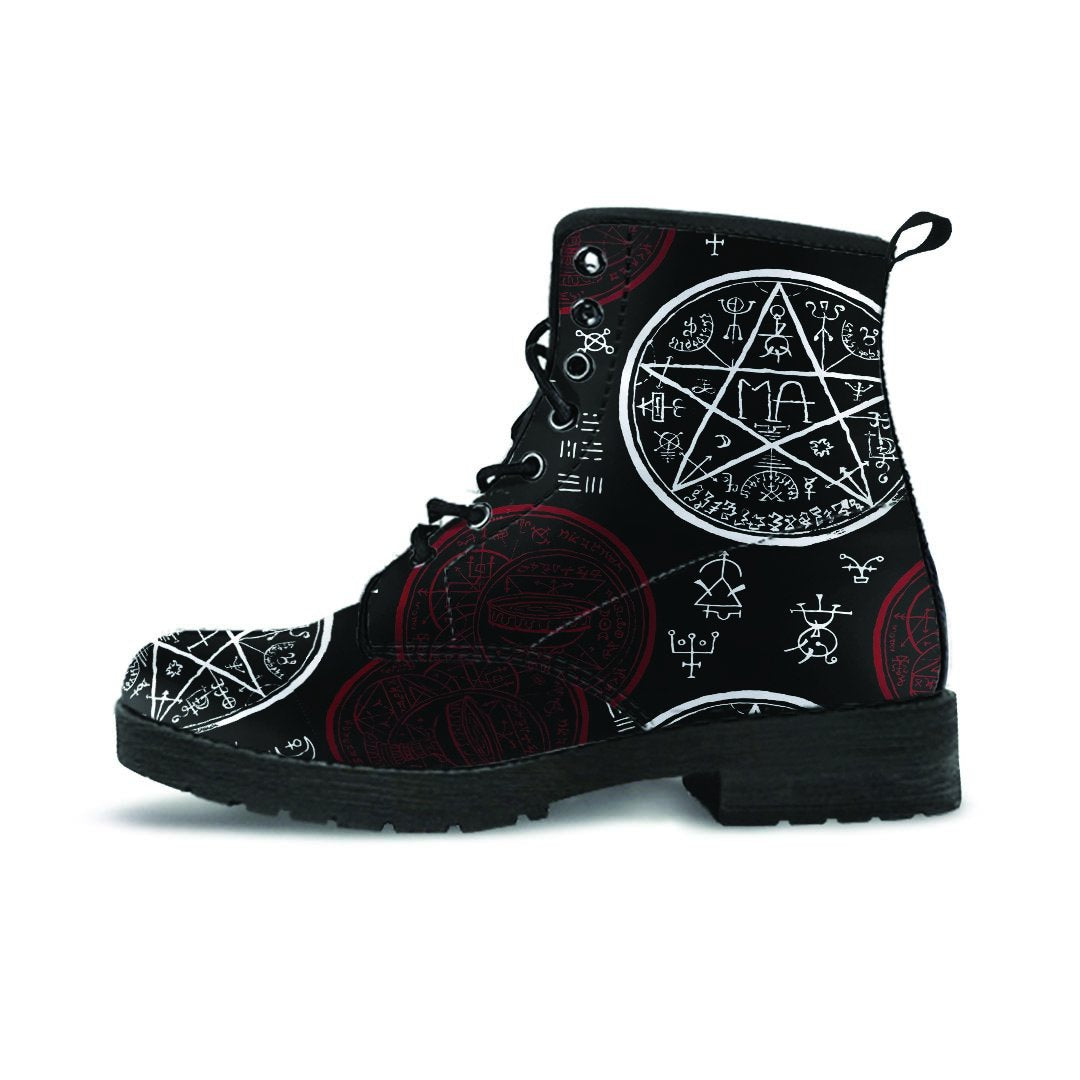 Magic Pentagram Gothic Witch Women's Boots-grizzshop