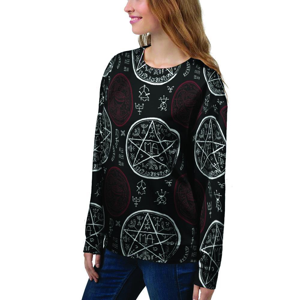 Magic Pentagram Gothic Witch Women's Sweatshirt-grizzshop