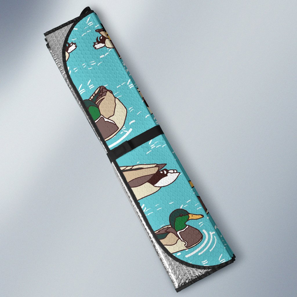 Mallard Duck Pattern Print Car Sun Shade-grizzshop
