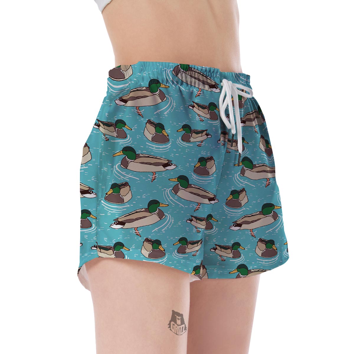 Mallard Duck Pattern Print Women's Shorts-grizzshop
