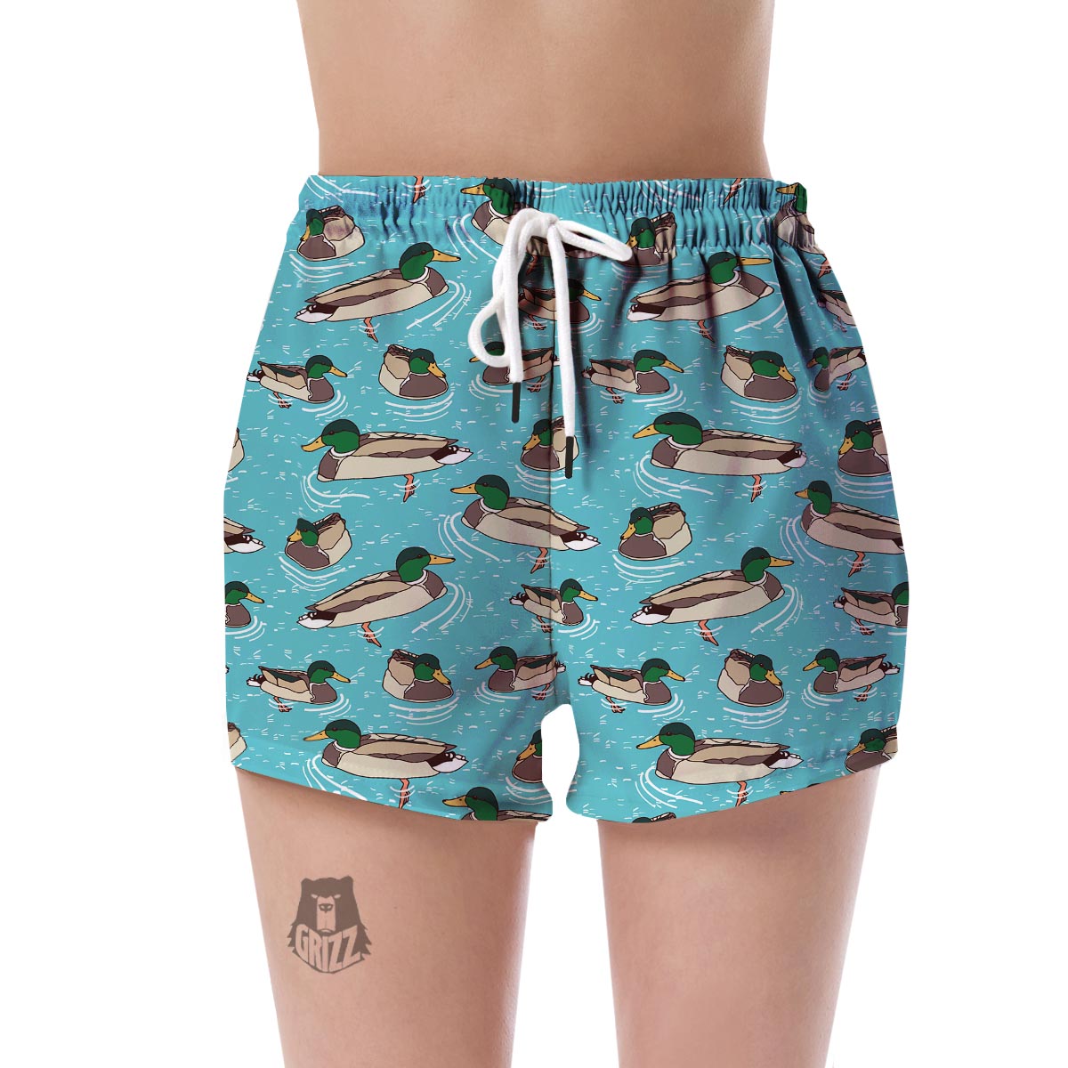 Mallard Duck Pattern Print Women's Shorts-grizzshop