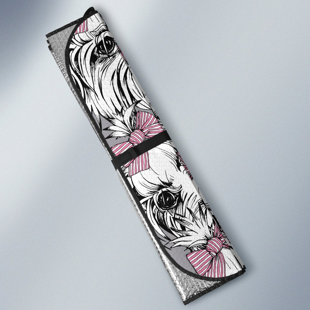 Maltese Puppy Dog Pattern Print Car Sun Shade-grizzshop