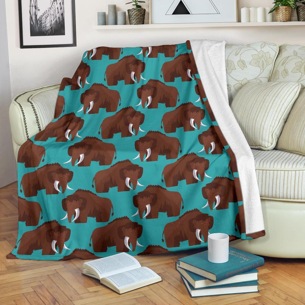 Mammoth Blue Pattern Print Blanket-grizzshop