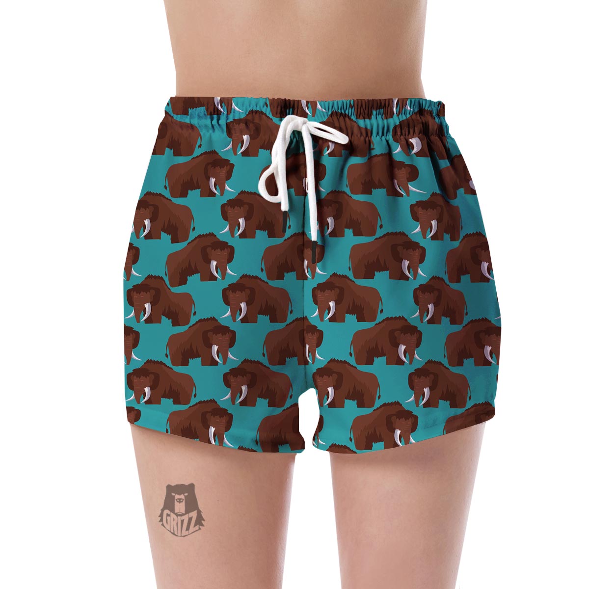 Mammoth Blue Pattern Print Women's Shorts-grizzshop