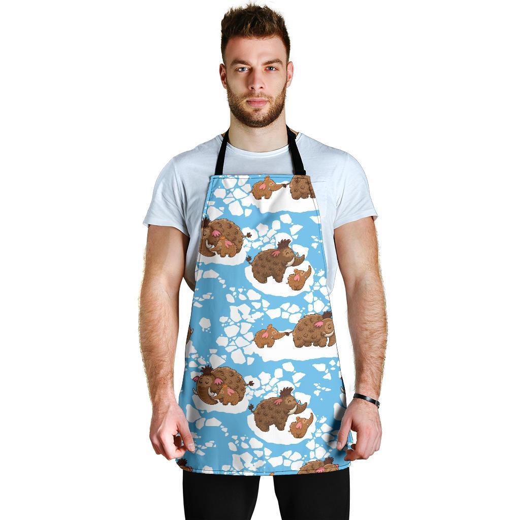 Mammoth Ice Age Pattern Print Men's Apron-grizzshop