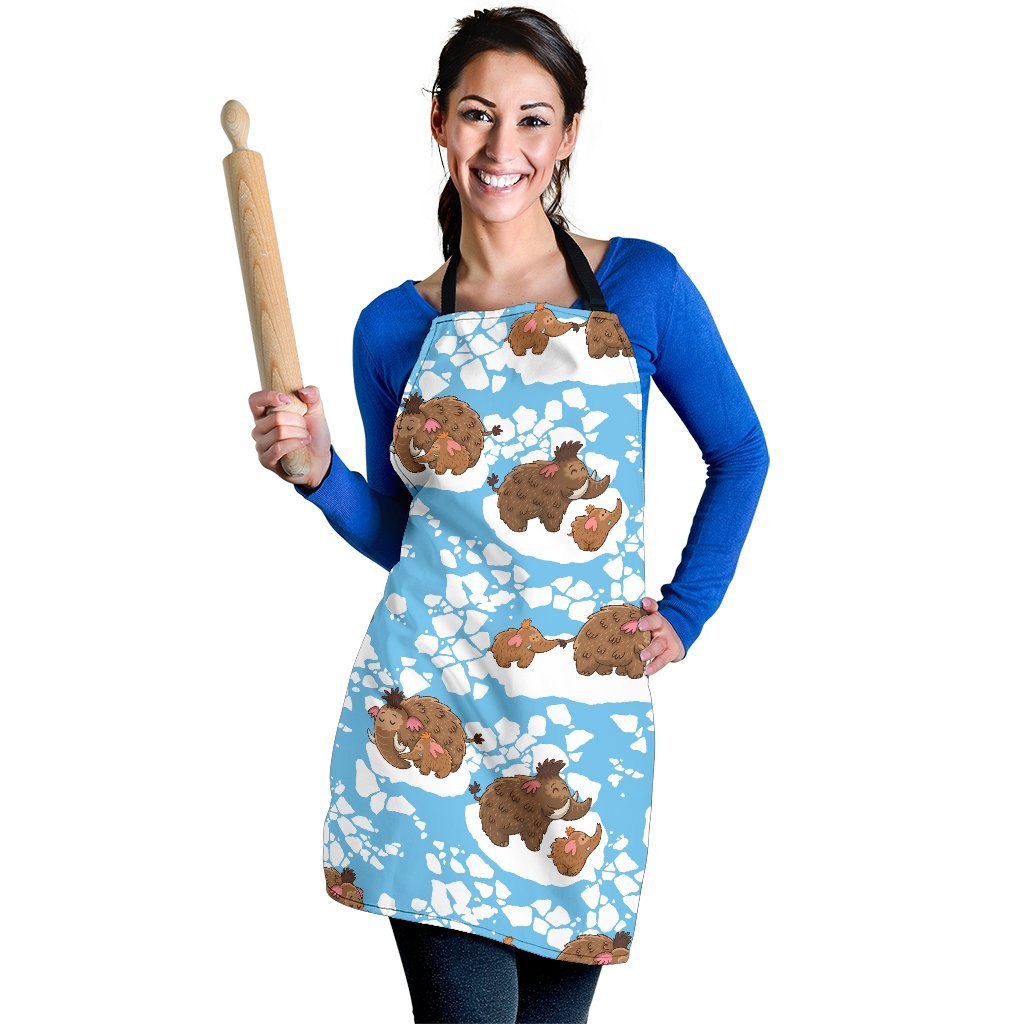 Mammoth Ice Age Pattern Print Women's Apron-grizzshop