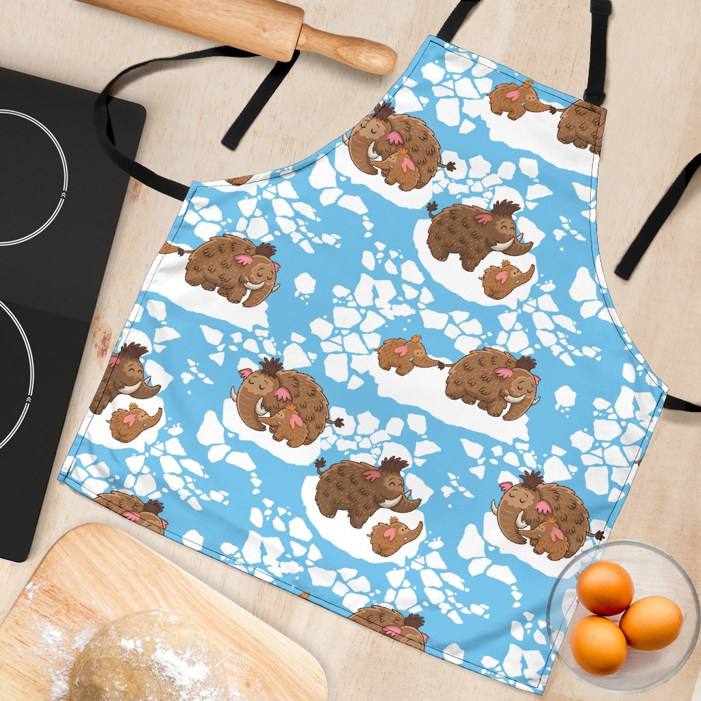Mammoth Ice Age Pattern Print Women's Apron-grizzshop
