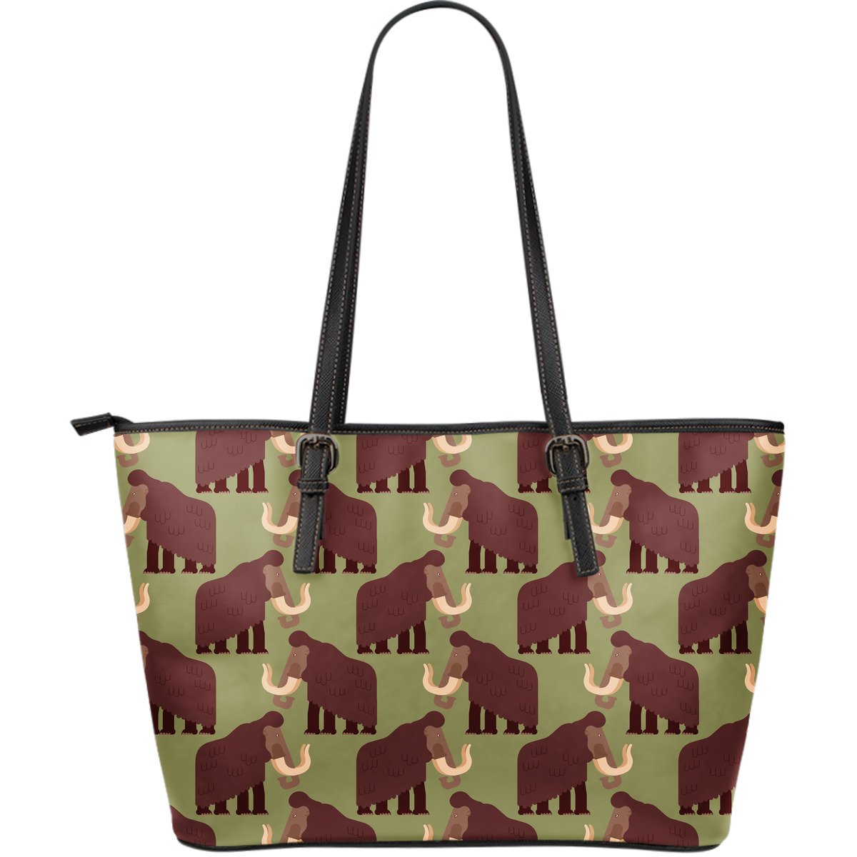 Mammoth Print Pattern Leather Tote Bag-grizzshop