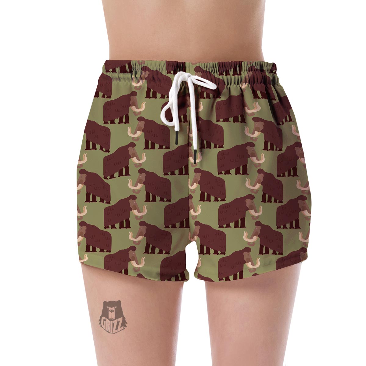 Mammoth Print Pattern Women's Shorts-grizzshop