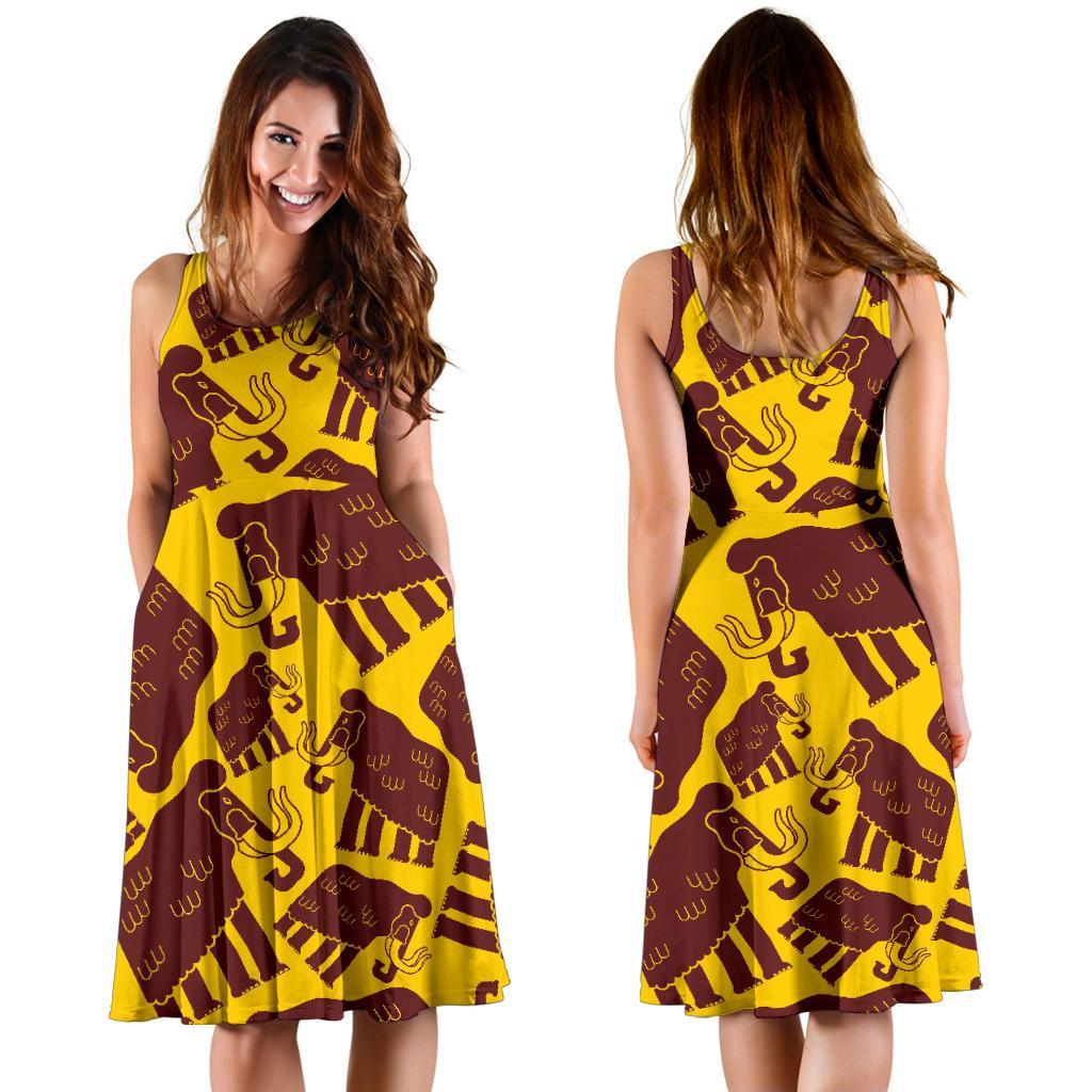 Mammoth Pattern Print Dress-grizzshop