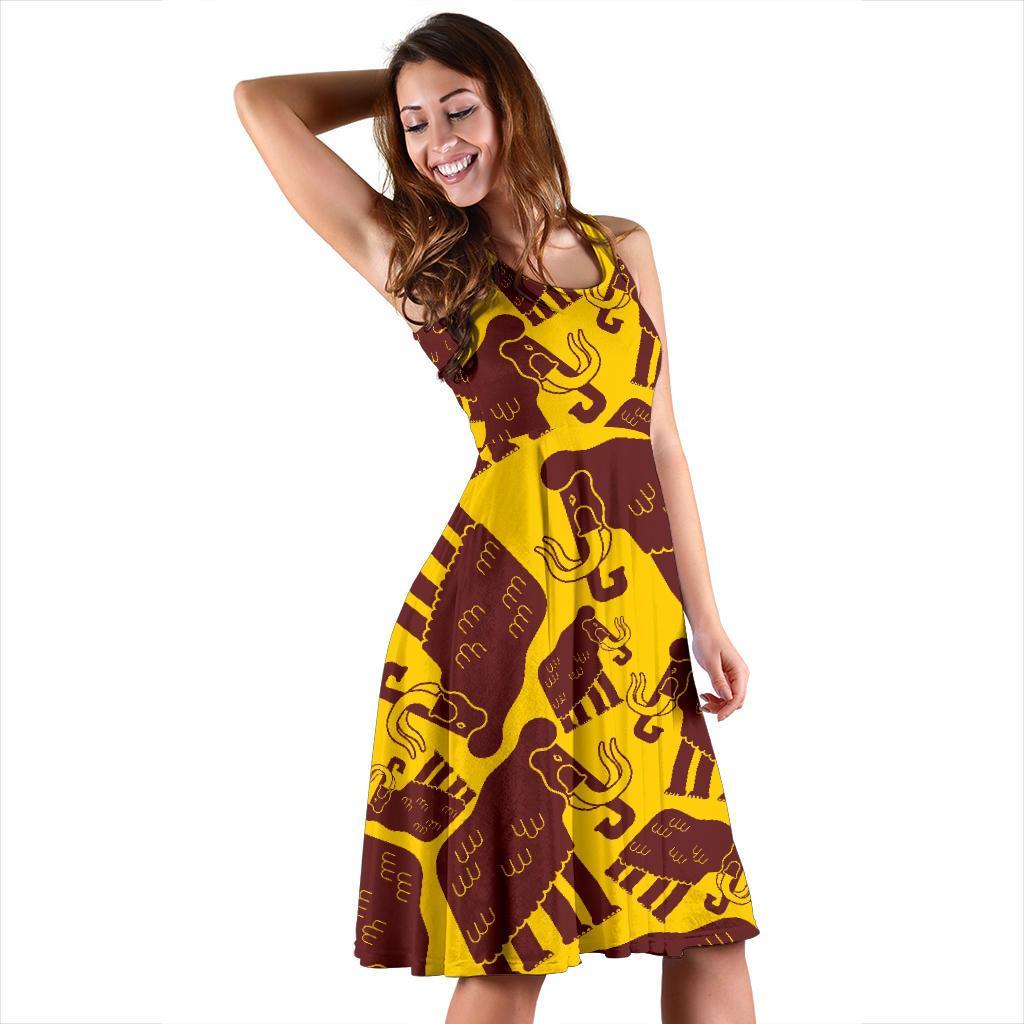 Mammoth Pattern Print Dress-grizzshop