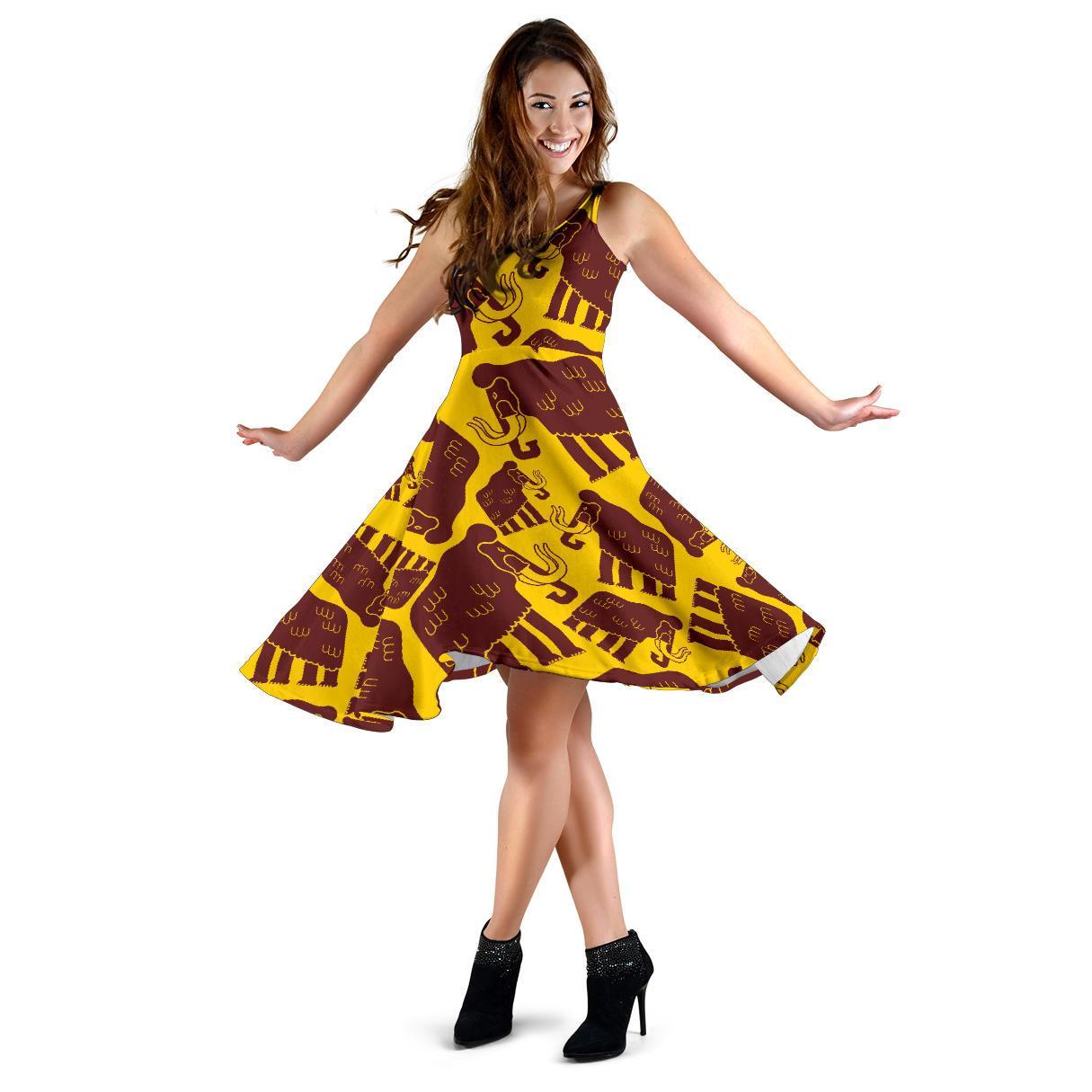 Mammoth Pattern Print Dress-grizzshop