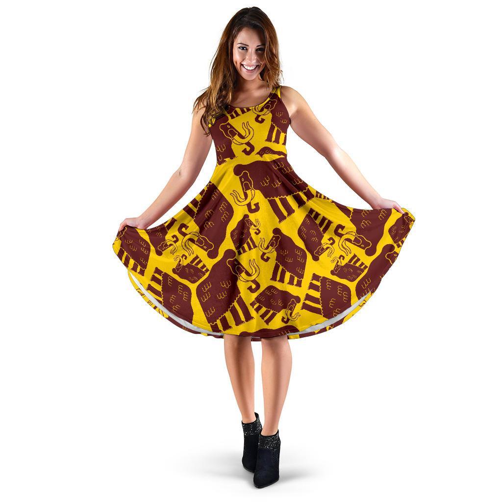 Mammoth Pattern Print Dress-grizzshop