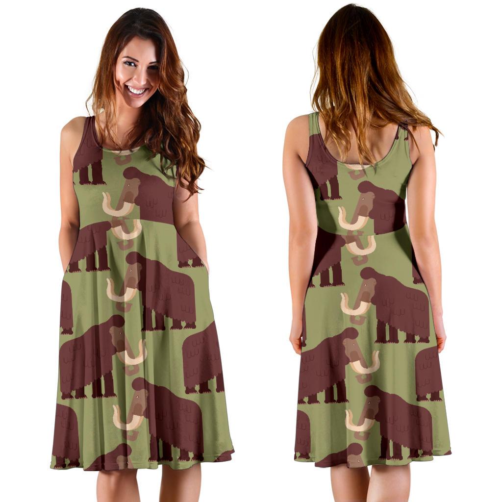 Mammoth Print Pattern Dress-grizzshop