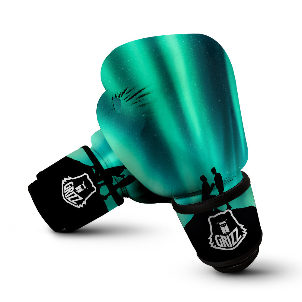 Man Making Marriage With Northern Lights Print Boxing Gloves-grizzshop