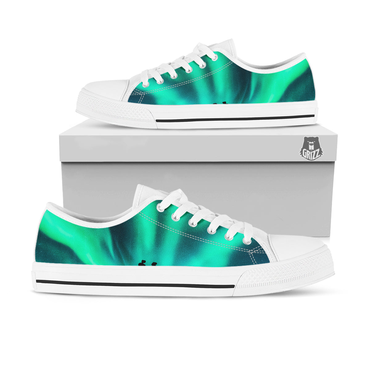 Man Making Marriage With Northern Lights Print White Low Top Shoes-grizzshop