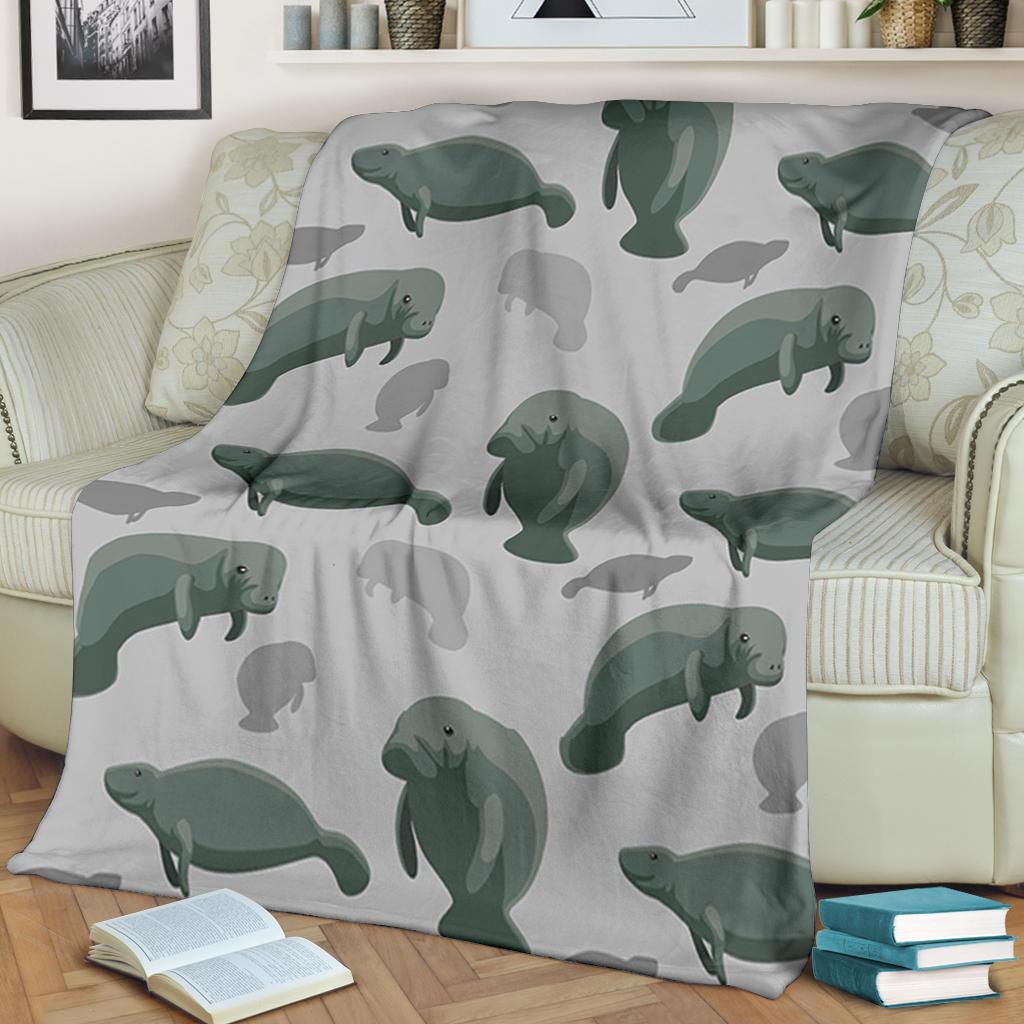 Manatee Print Pattern Blanket-grizzshop