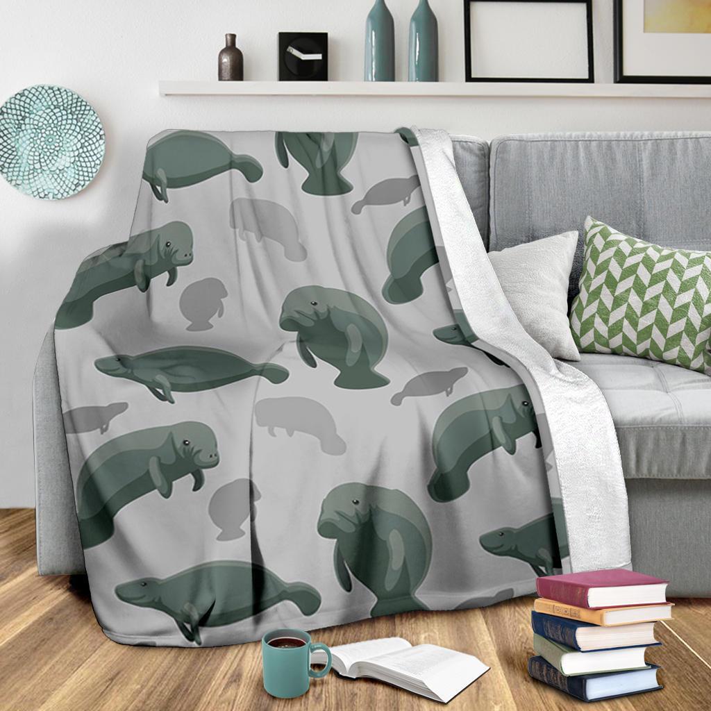 Manatee Print Pattern Blanket-grizzshop