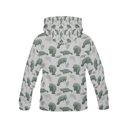 Manatee Print Pattern Men Pullover Hoodie-grizzshop