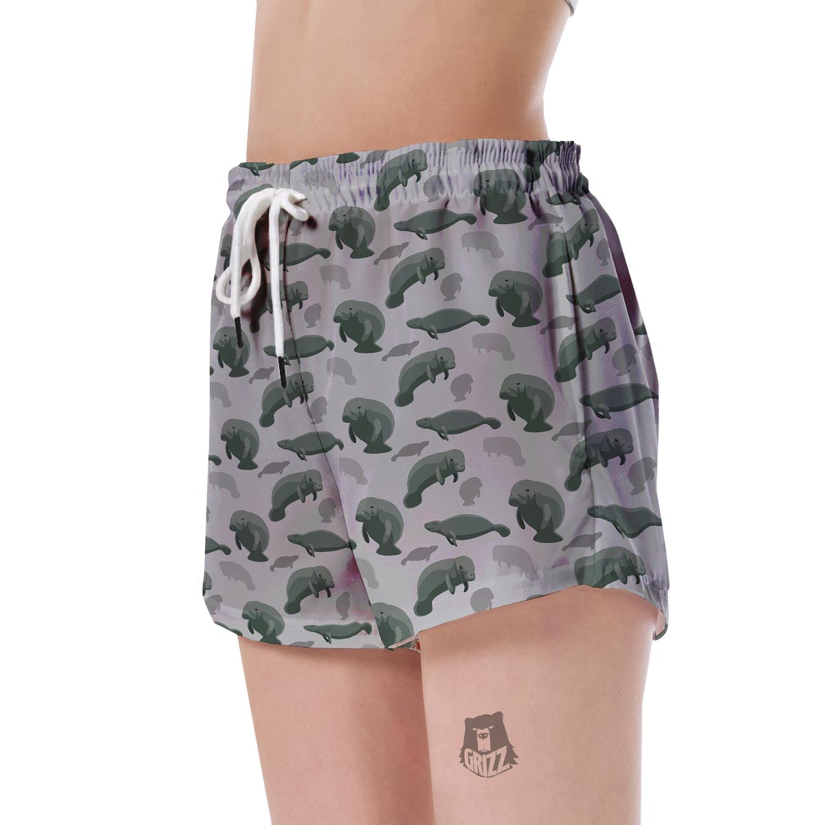 Manatee Print Pattern Women's Shorts-grizzshop