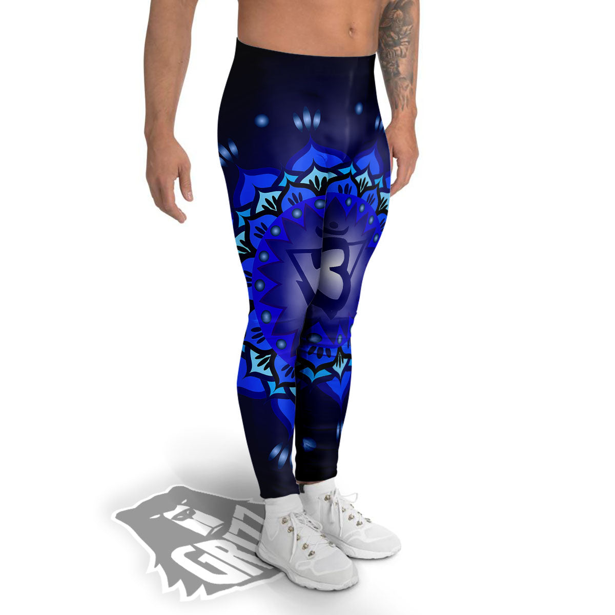 Mandala Ajna Chakra Print Men's Leggings-grizzshop