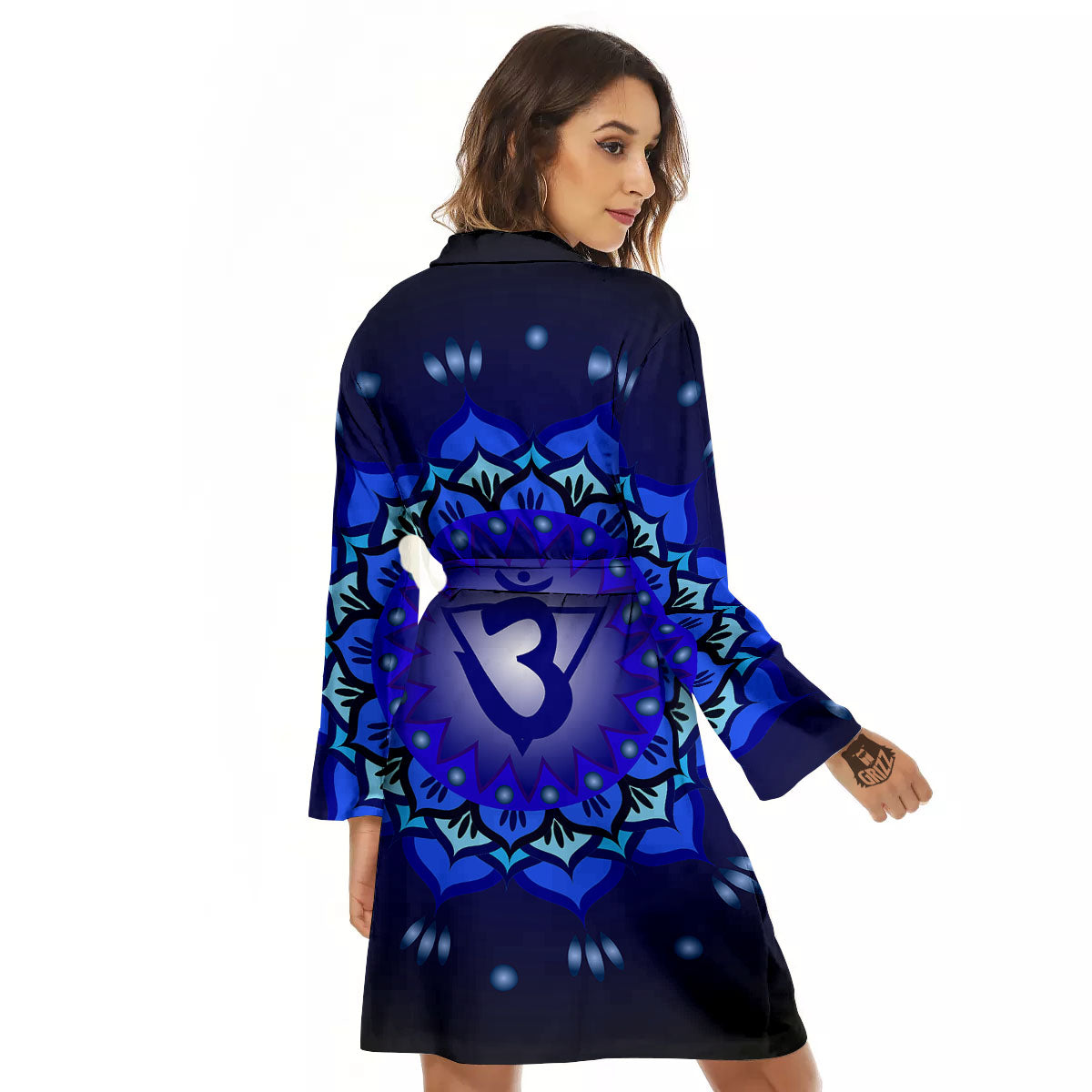 Mandala Ajna Chakra Print Women's Robe-grizzshop