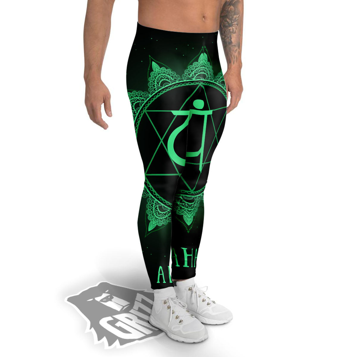 Mandala Anahata Chakra Print Men's Leggings-grizzshop